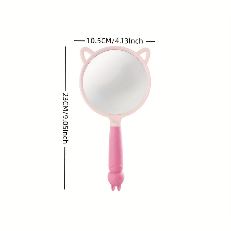Cartoon Ear Handheld Makeup Mirror for Home and Travel