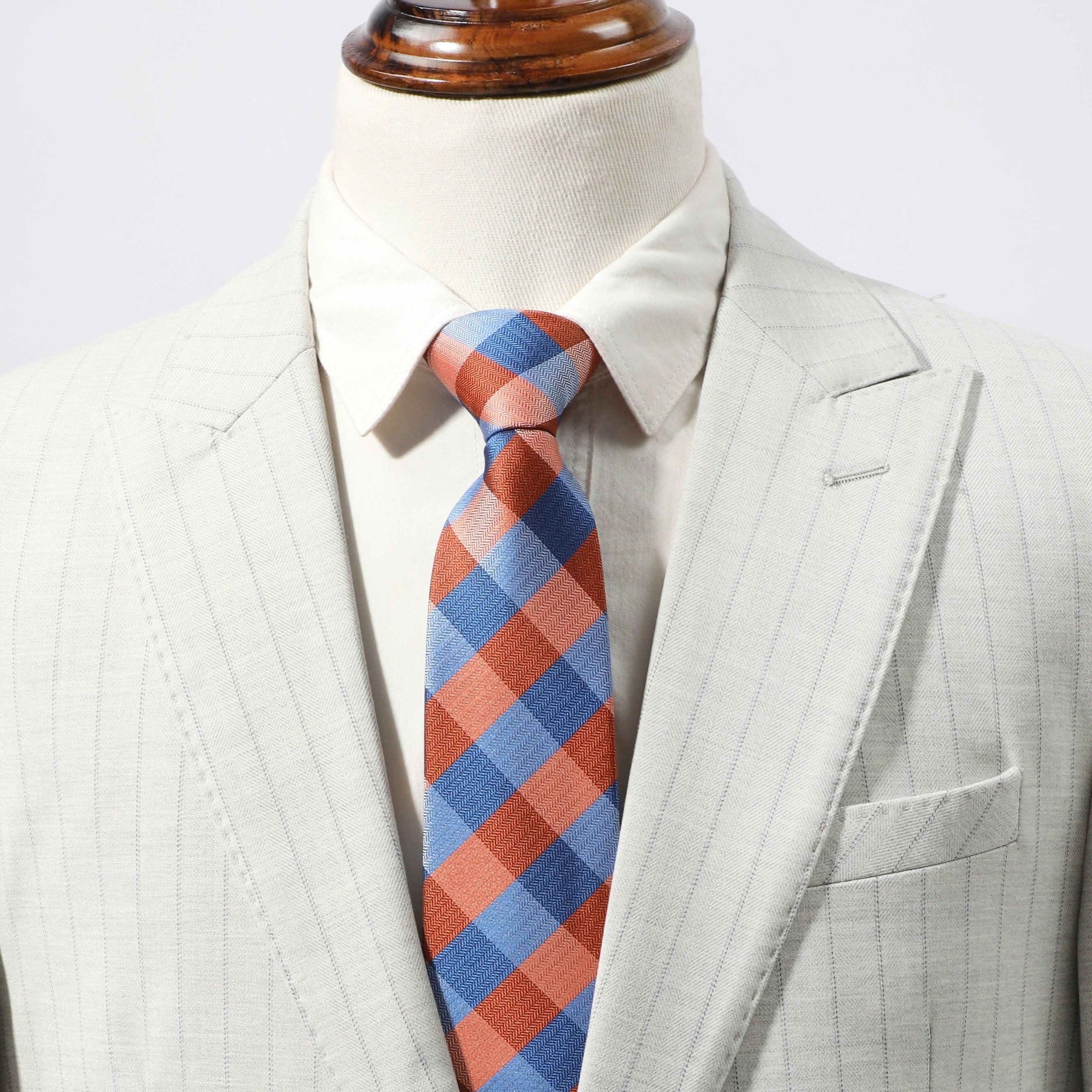 Men's Plaid College Style Drawstring Tie