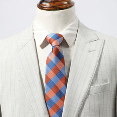 Men's Plaid College Style Drawstring Tie