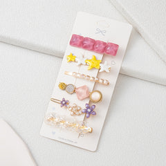 Vintage Starfish Shell Flower Barrette Hair Clip Hairpin