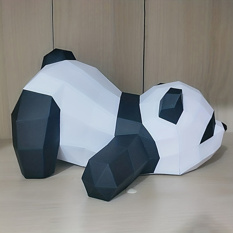 3D Paper Mold Panda Animal DIY Craft Decor Figurines Miniatures