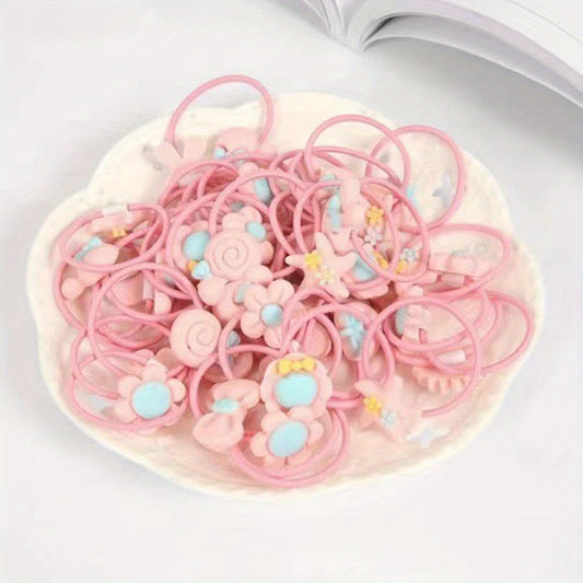20pcs Children's Hair Ties Rubber Bands for Girls' Accessories