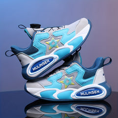 Boy's Rotating Buckle Basketball Shoes Non Slip Sneakers for Kids