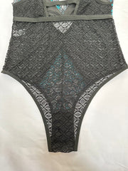  Lace Keyhole Teddy Bodysuit