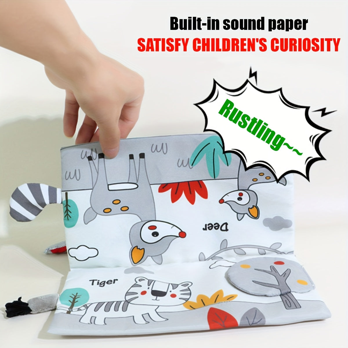 Time Mirror Cloth Book Visual Stimulation Toy Vision Training Foldable