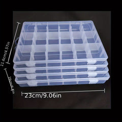 Clear Plastic Storage Box Organizer 18 Grids with Dividers