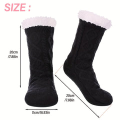 Cozy Fuzzy Socks With Grip Pads Winter Warm Slipper Socks