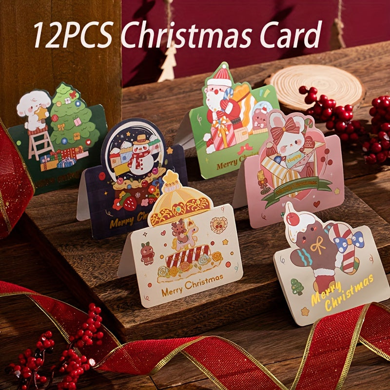 12pcs Christmas Greeting Card Christmas Message Card Christmas Blessing Card