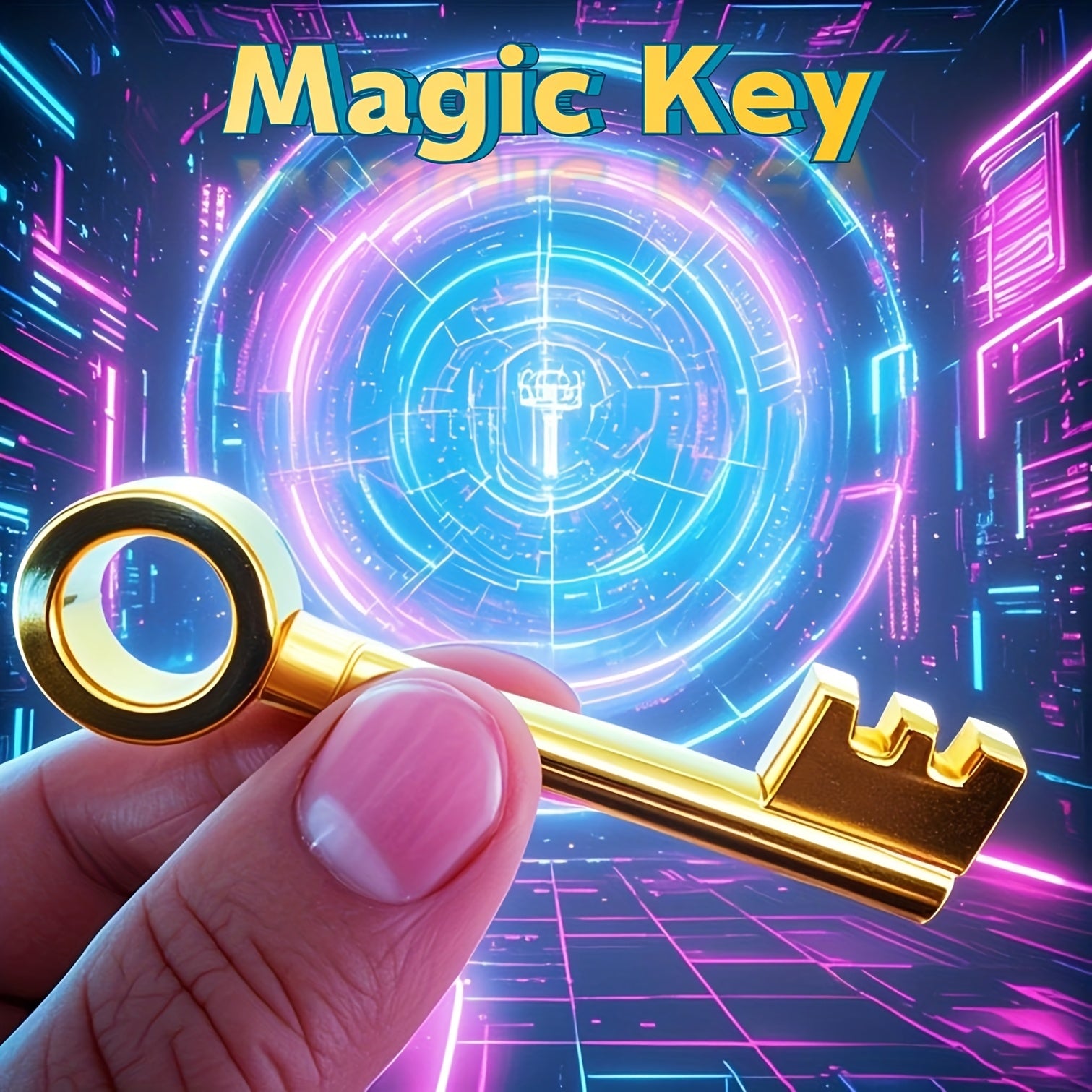 Magic Key Metal Party Prop with 3 Surprise Reveals - No Batteries Needed