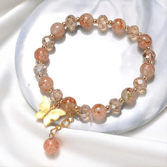 Beaded Butterfly Charm Bracelet Glass Sweet Jewelry Gift Yoga Meditation