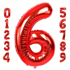 Large Red Number 0-9 Balloons for Birthday Party