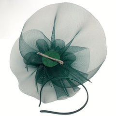 Dark Green Fascinator Hat for Women - Tea Parties Kentucky Derby Weddings