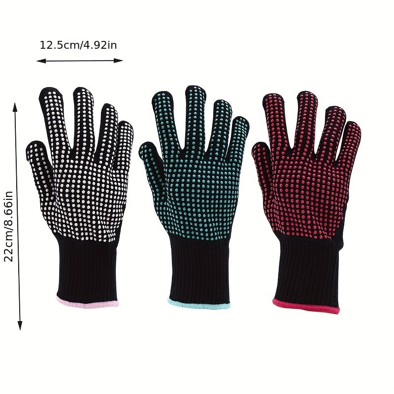 3pcs Heat Resistant Grill Gloves Non Slip Hot Insulated Glove