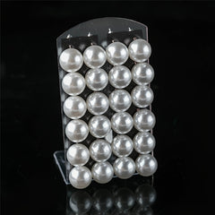 Colorful Pearl Stud Earrings Set Round Ball Earring 4 6 8 10mm