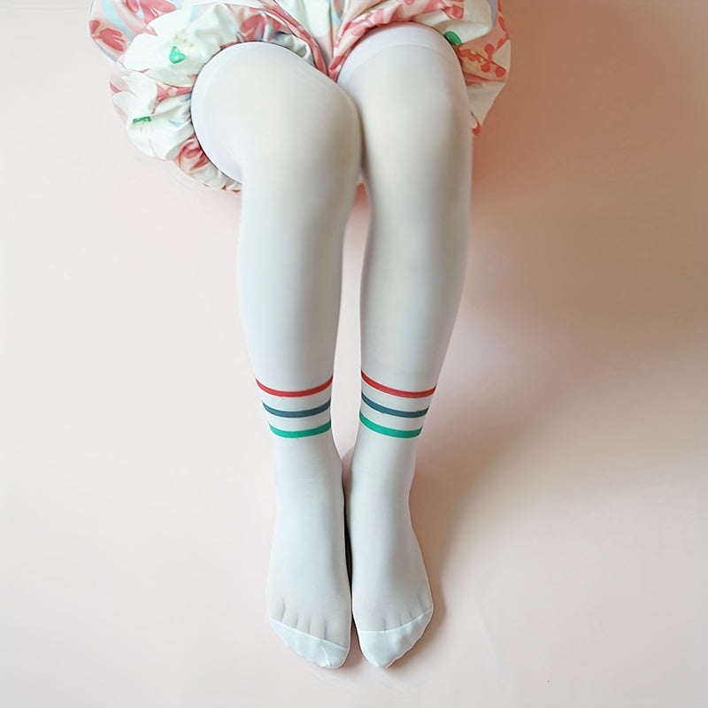 Girls Striped Pantyhose Thin Leggings for Autumn & Spring