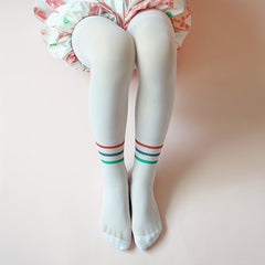 Girls Striped Pantyhose Thin Leggings for Autumn & Spring