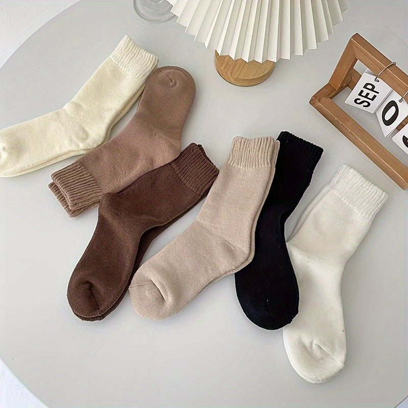 6 Pairs Comfy & Warm Mid Tube Women's Socks