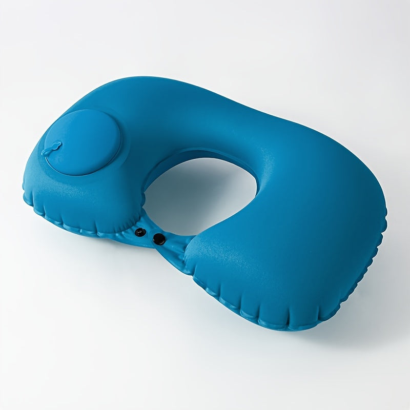 Air Cushion Self Inflating Button Neck Pillow For Travel