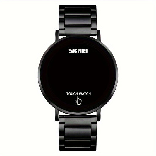 Sports Electronic Watch Stainless Steel Band Waterproof LED Light Up