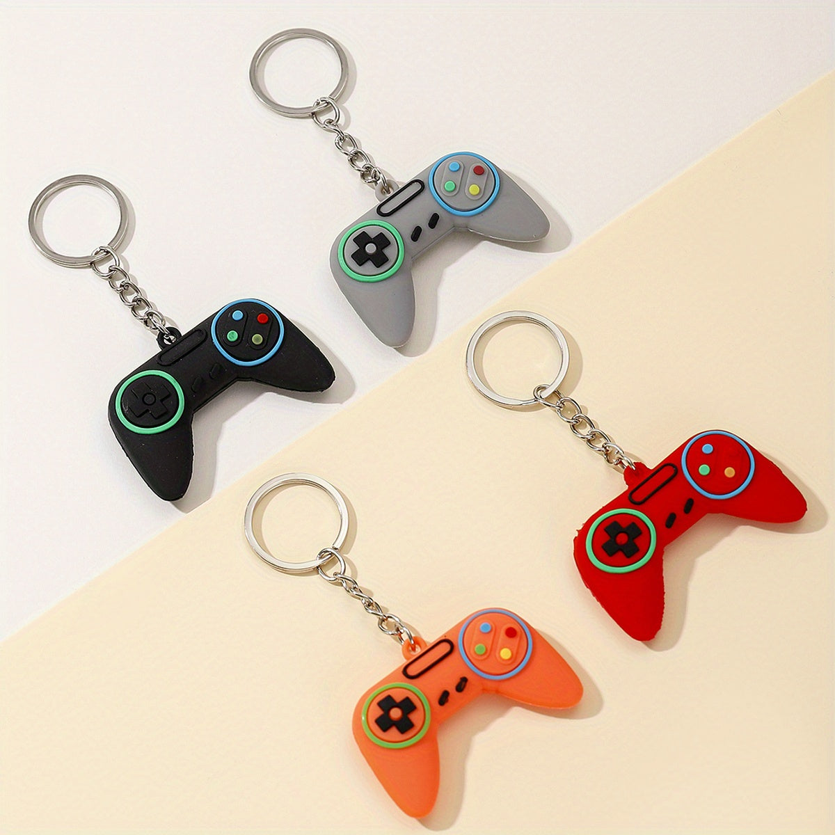 4pcs 3D Keychain Pvc Soft Rubber Game Console Remote Control Pendant