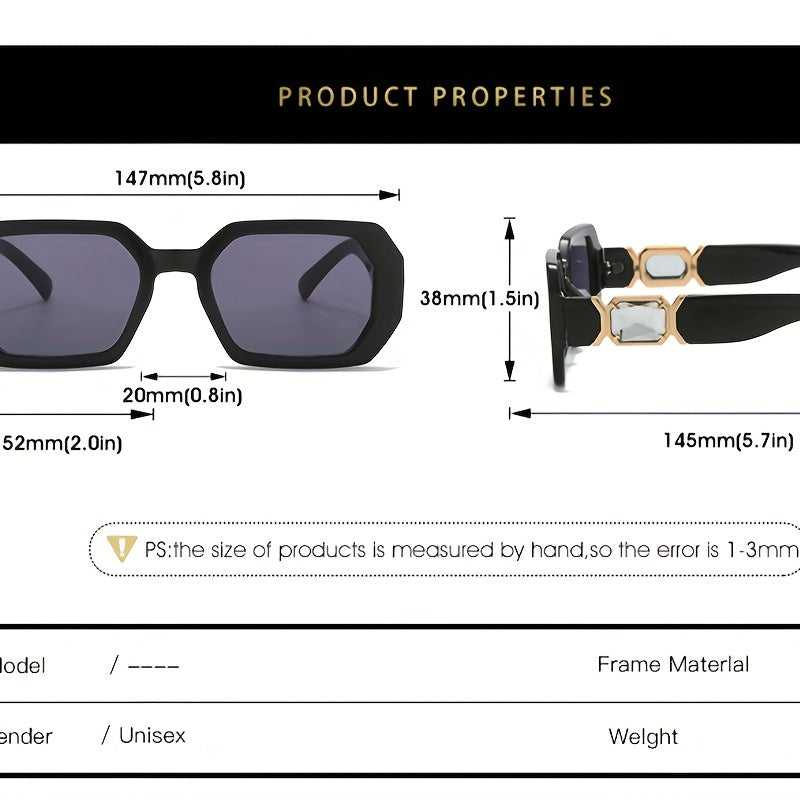 Rhinestone Gradient Polygon Sunglasses UV400