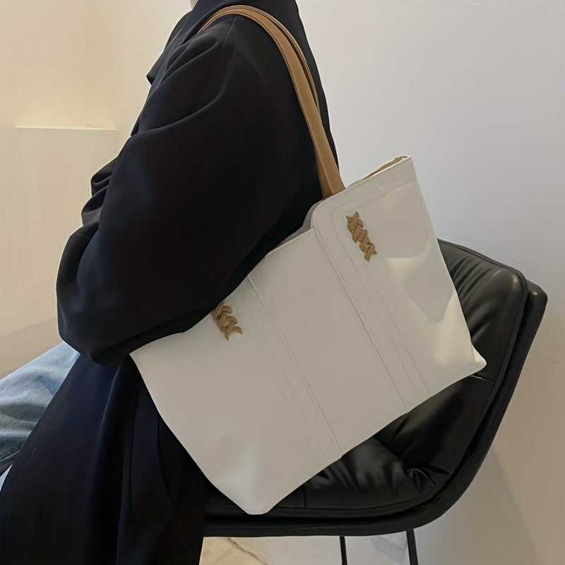 Large Capacity Lightweight Tote Bag Colorblock Handbag