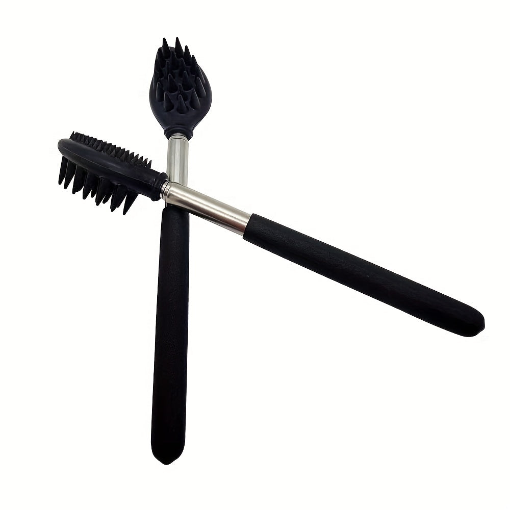 Telescoping Back Scratcher Massager Kit Silicone Scratching Surface