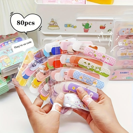 80pcs Cartoon Animal Bandages Decorative Beauty Stickers