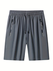 Men's Active High Stretch Breathable Shorts With Zipper Pockets