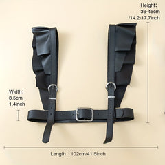 Punk Ruffles PU Harness Belt Corset Waistband for Women