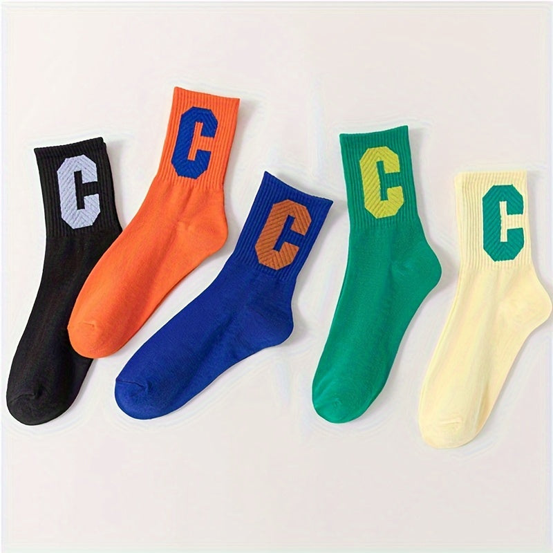 10 Pairs Letter Print Socks Women's Stockings