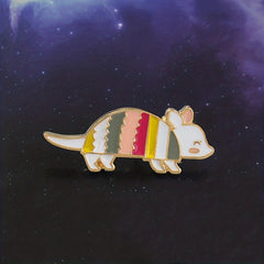 Colorful Rainbow Mouse Brooch For Men
