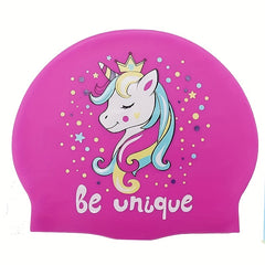 Silicone Animal Waterproof Swimming Cap Long Hair Anti slip Elastic Swim Cap