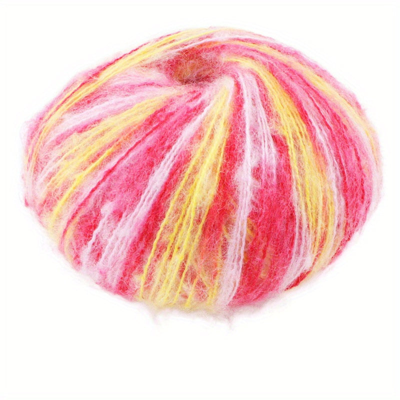 40 Wool 60 Acrylic Mohair Yarn Multicolor for Crafts 25g 166m