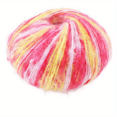 40 Wool 60 Acrylic Mohair Yarn Multicolor for Crafts 25g 166m