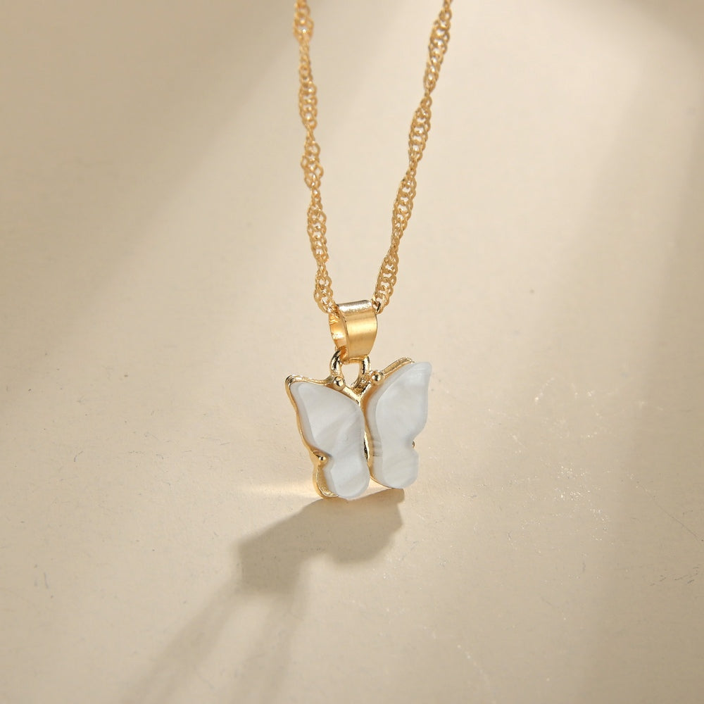Butterfly Pendant Necklace Dainty Chain Neck Jewelry Birthday Gift