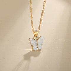 Butterfly Pendant Necklace Dainty Chain Neck Jewelry Birthday Gift