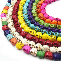 Turquoise Howlite Skull Beads 6mm-10mm for Custom Jewelry Making