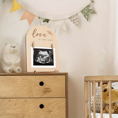 Creative Wooden Ultrasound Photo Frame Pregnancy Announcement Sign Room Decor