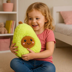 Cute Avocado Plush Toy Soft Green Stuffed Animal Smiling Face Kids Gift