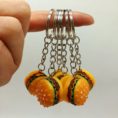 Hamburger Keychain Cartoon Food Car Keychain Bag Keychain