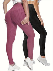2pcs High Waist Tummy Control Yoga Pants Quick Dry Leggings