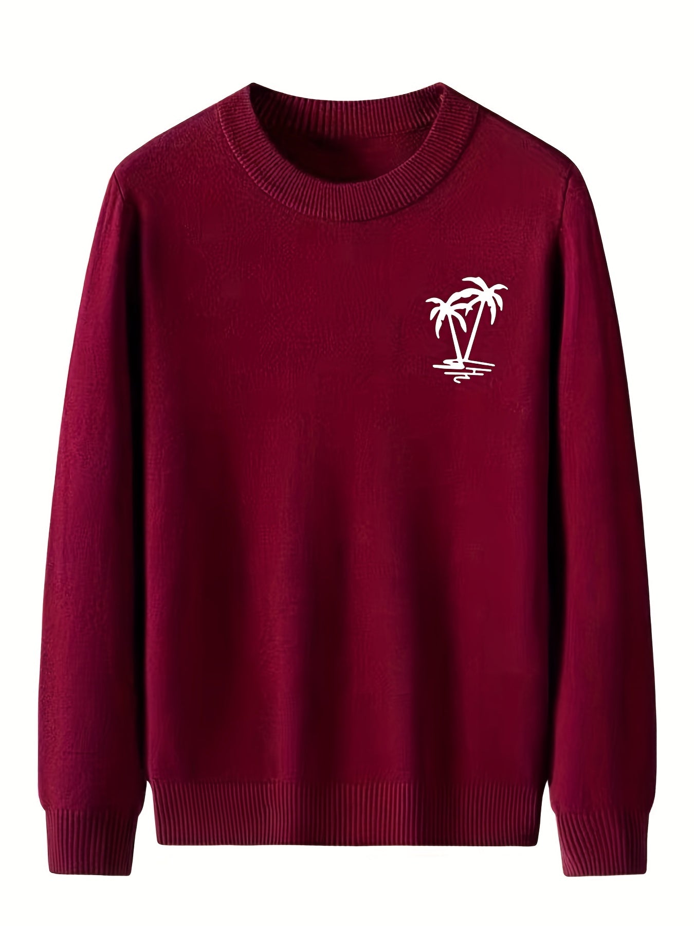 Coconut Palm Print Men's Knitted Sweater