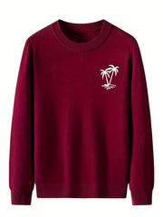 Coconut Palm Print Men's Knitted Sweater