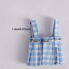 Plaid Skirt with Suspenders for OB11 Dolls