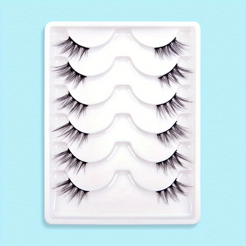 6 Pairs Natural Looking Cat Eye False Lashes for Makeup