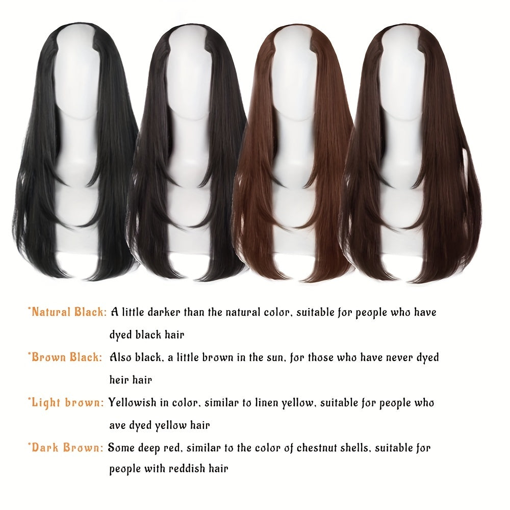 55-88 cm V-Shaped Long Straight Hair Extensions for Women Girls