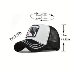 Spring Animal Embroidery Mesh Hat Baseball Cap Hip Hop Peaked Cap