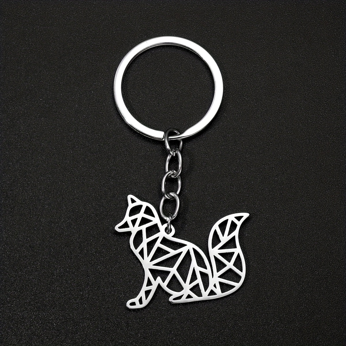 Stainless Steel Fox Keychain for Men