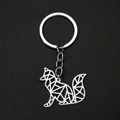Stainless Steel Fox Keychain for Men